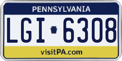 PA license plate LGI6308