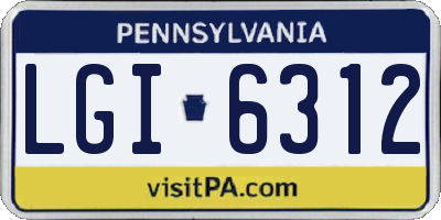 PA license plate LGI6312