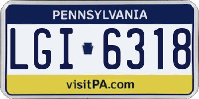 PA license plate LGI6318