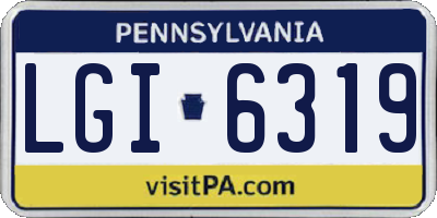 PA license plate LGI6319