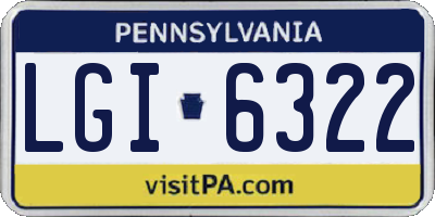 PA license plate LGI6322