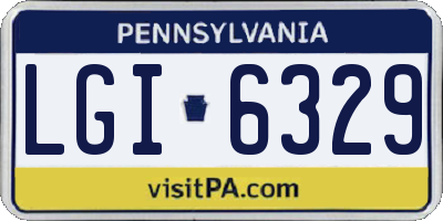 PA license plate LGI6329