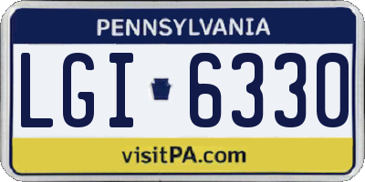 PA license plate LGI6330