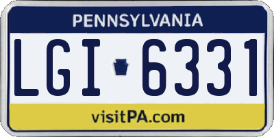 PA license plate LGI6331