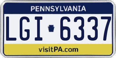 PA license plate LGI6337