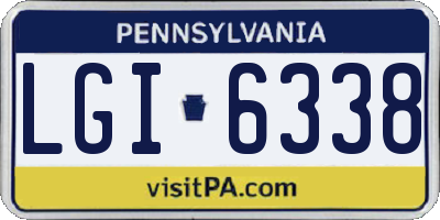 PA license plate LGI6338