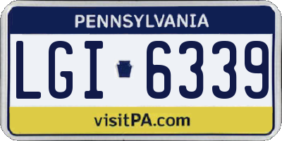 PA license plate LGI6339