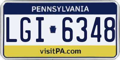 PA license plate LGI6348