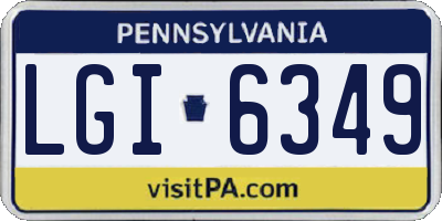 PA license plate LGI6349