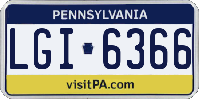 PA license plate LGI6366