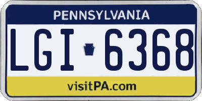 PA license plate LGI6368