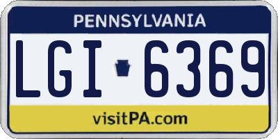 PA license plate LGI6369