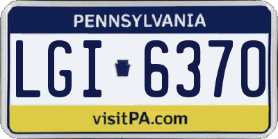 PA license plate LGI6370