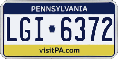 PA license plate LGI6372