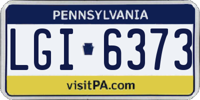 PA license plate LGI6373