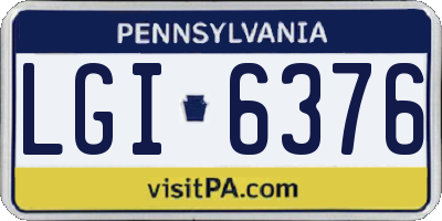 PA license plate LGI6376