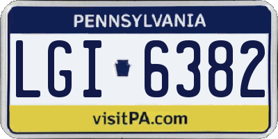 PA license plate LGI6382