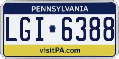 PA license plate LGI6388