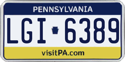 PA license plate LGI6389