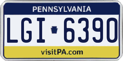 PA license plate LGI6390