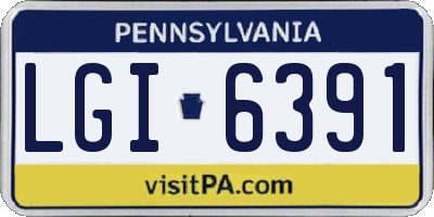 PA license plate LGI6391