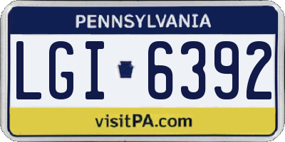 PA license plate LGI6392