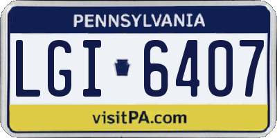 PA license plate LGI6407