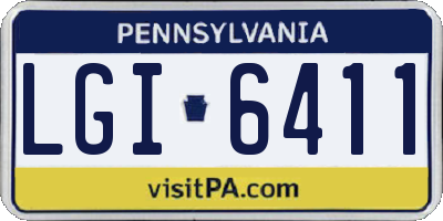 PA license plate LGI6411