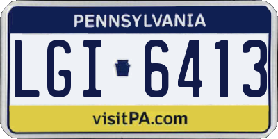 PA license plate LGI6413