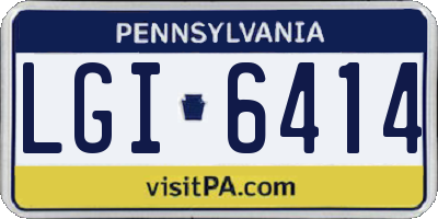 PA license plate LGI6414