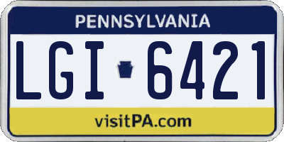 PA license plate LGI6421