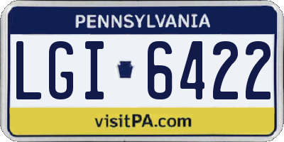 PA license plate LGI6422