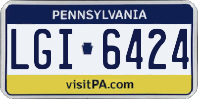 PA license plate LGI6424
