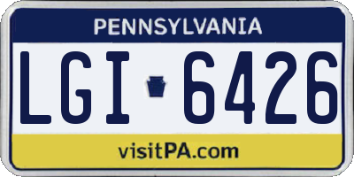 PA license plate LGI6426