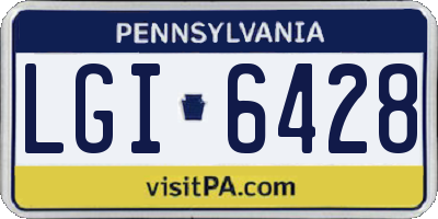 PA license plate LGI6428