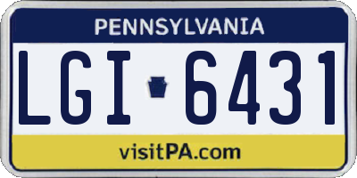 PA license plate LGI6431