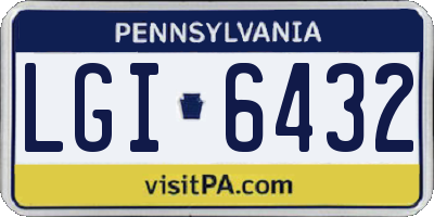 PA license plate LGI6432