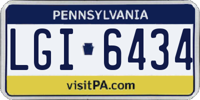PA license plate LGI6434