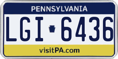 PA license plate LGI6436