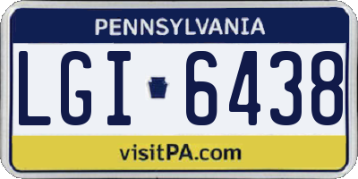 PA license plate LGI6438