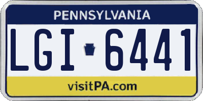 PA license plate LGI6441