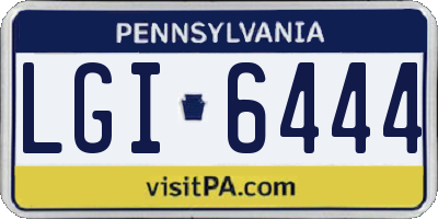 PA license plate LGI6444