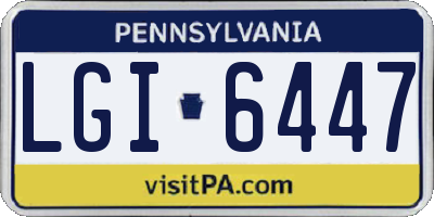PA license plate LGI6447
