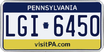 PA license plate LGI6450