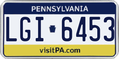 PA license plate LGI6453