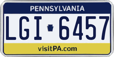 PA license plate LGI6457
