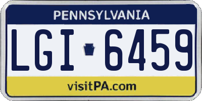PA license plate LGI6459
