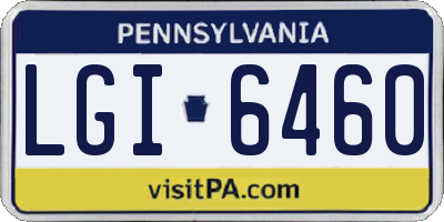 PA license plate LGI6460