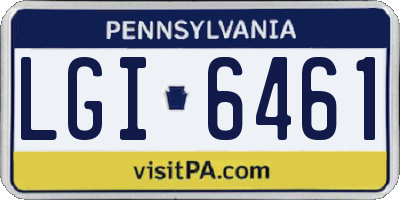 PA license plate LGI6461