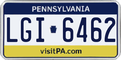 PA license plate LGI6462